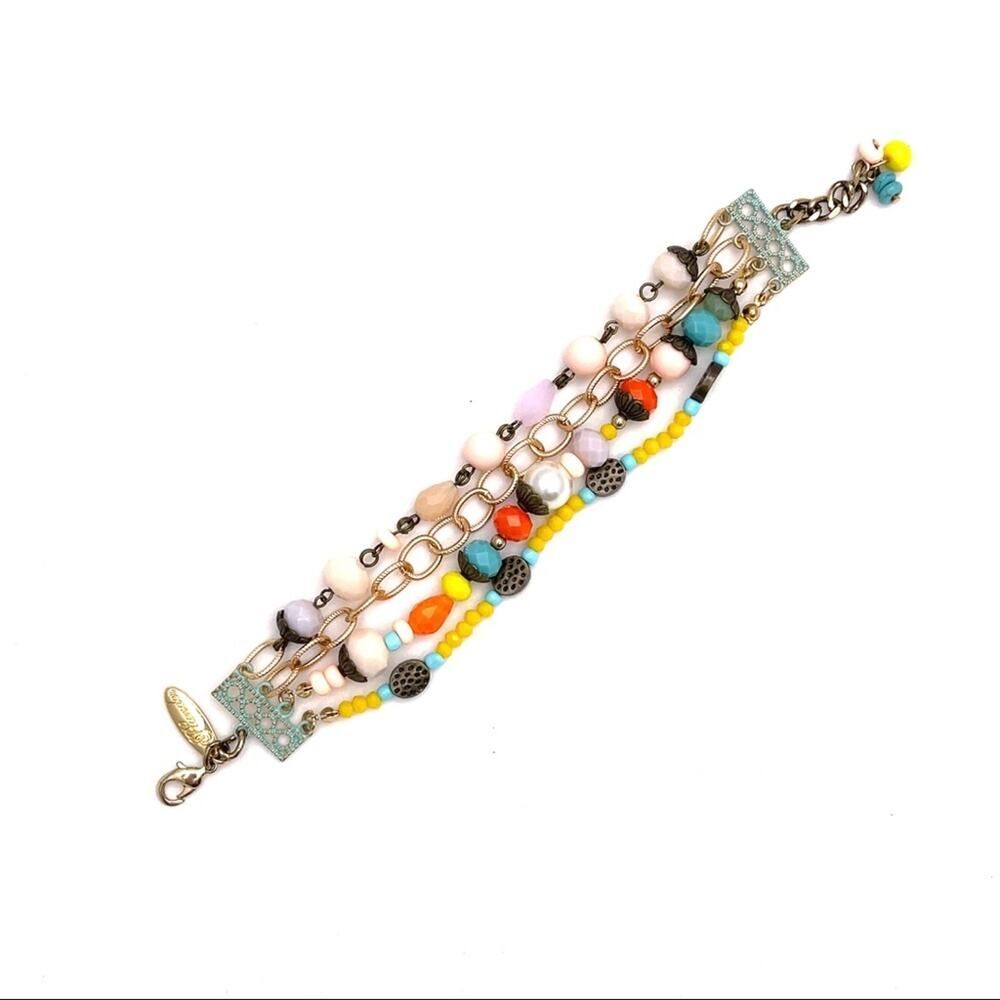 Plunder beaded multicolor bracelet multiple strands